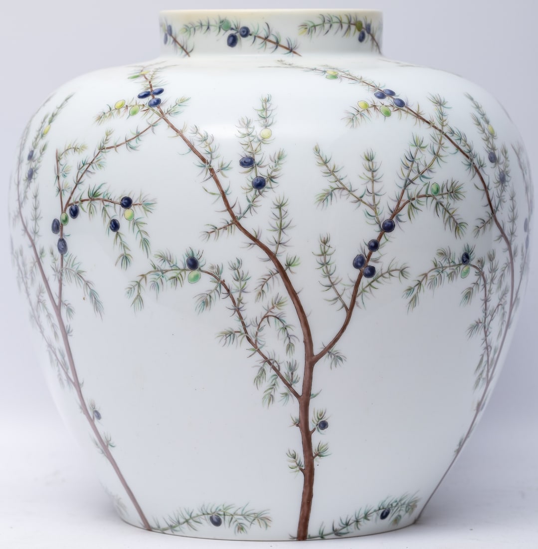 A PORCELAIN VASE, NICHOLAS II (Russia): BY THE IMPERIAL PORCELAIN FACTORY, ST PETERSBURG, PERIOD OF NICHOLAS II, 1903 marked under base with green underglaze factory mark Height 31.5 cm (12 1/2 inches) Max diameter approx 33 cm (13 inches) 
