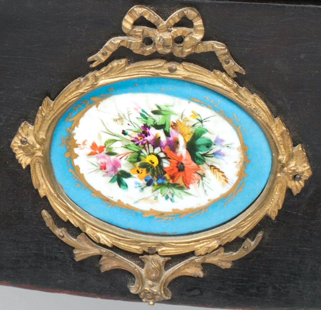 Rococo Bureau Table, 19th century, Bronze/Porcelain