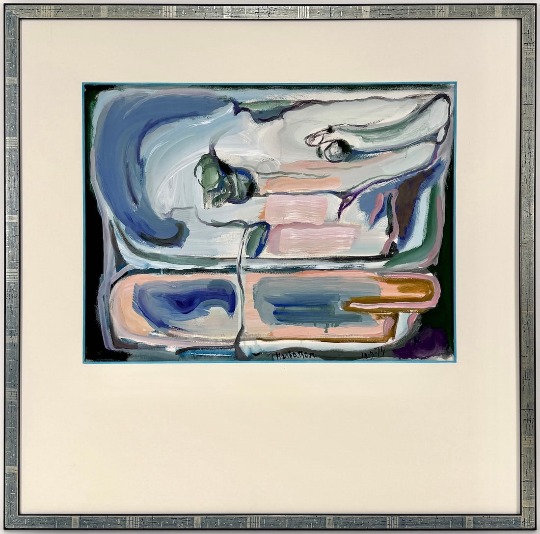 Philippe HOSIASSON, 1898-1978 (Ukraine/France): Philippe HOSIASSON (1898 Odessa - 1978 Paris) Abstract composition, 1974 Gouache on paper, size 47 x 57 cm (18 1/2 x 22 1/2 inches) Frame dimensions 85.5 x 85.5 cm (33 1/2 x 33 1/2 inches) Signed and 