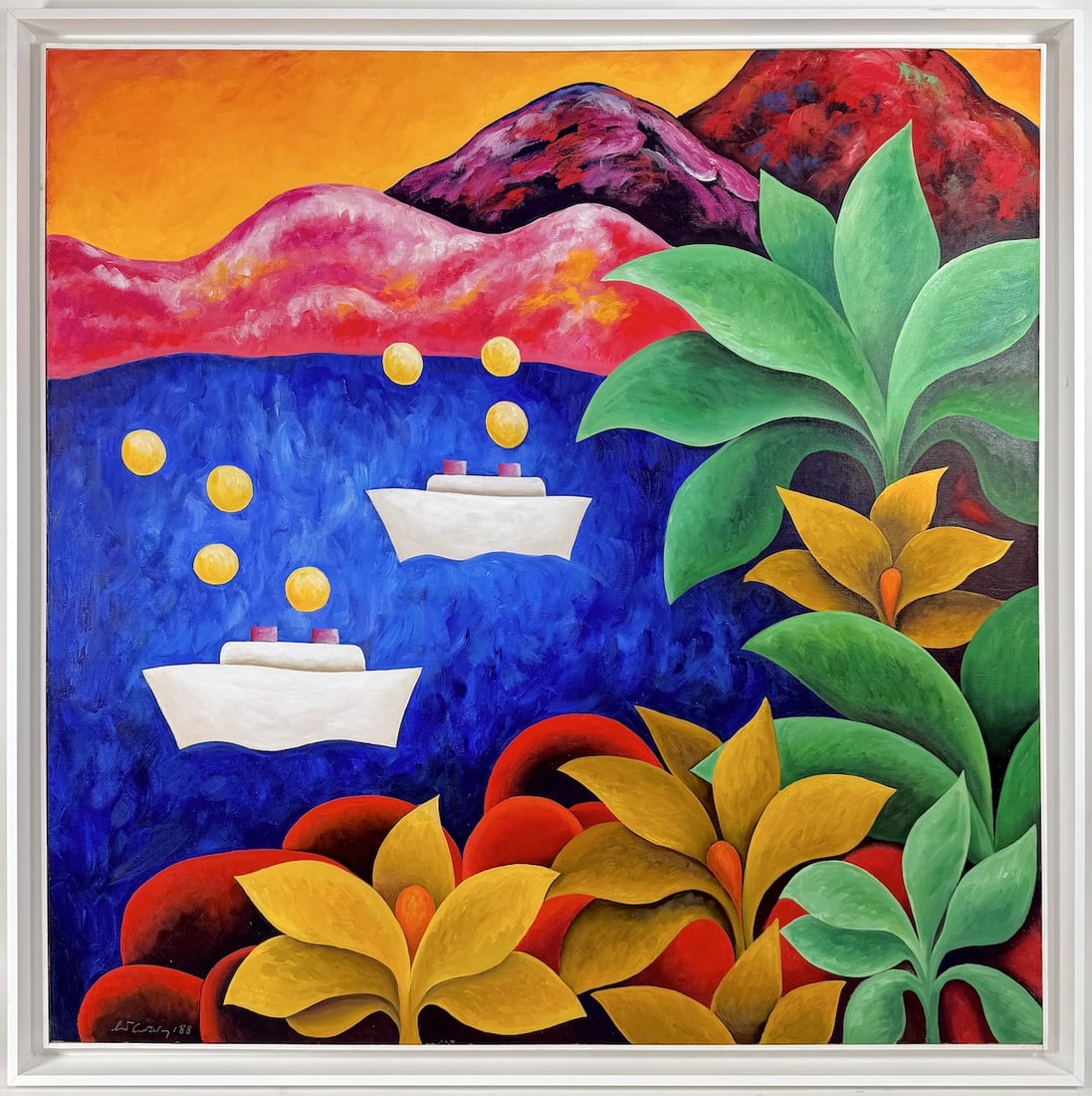 Willy ARACTINGI, 1930-2003 (Lebanon): Willy ARACTINGI (1930-2003) Lebanon - Egypt - France - USA Souvenir de Corse, 1988 Oil on canvas, size 100 x 100 cm (39 1/3 x 39 1/3 inches) Frame dimensions 106.5 x 106.5 cm (42 x 42 inches) Signed l