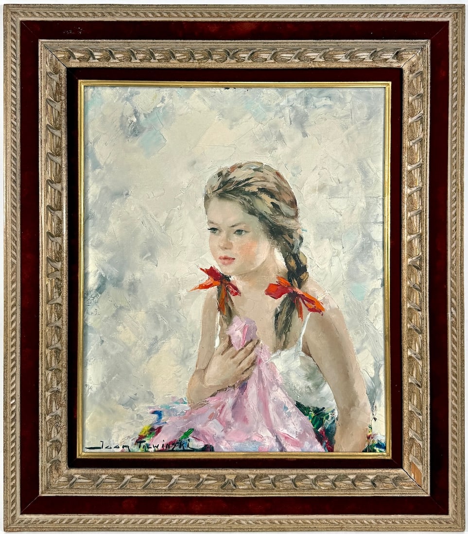 Igor TALWINSKI, 1907-1983 (Poland/France): Igor TALWINSKI (1907 Warsaw - 1983 Paris) A young girl Oil on canvas, size 55 x 46 cm (21 2/3 x 18 inches) Frame dimensions 78 x 69 cm (30 3/4 x 27 inches) Signed lower left