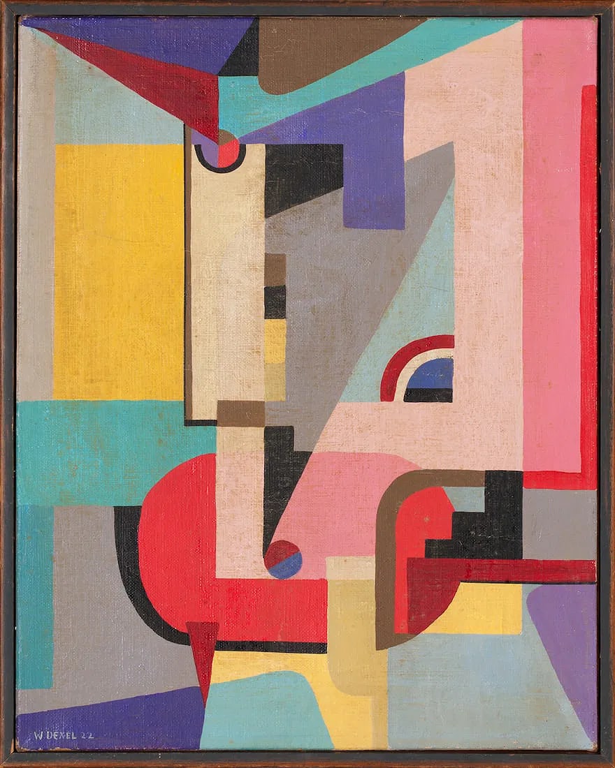 Walter Dexel, 1890-1973 (Germany): Walter Dexel (1890-1973) Composition, 1922 Oil on canvas, size 44 x 34,5 cm (17 1/3 x 13 2/3 inches) Frame dimensions 46 x 36,5 cm (18 x 14 2/3 inches). Signed and dated lower left
