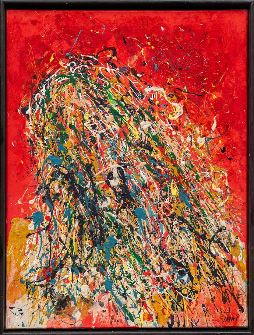 Toshimitsu Imai, 1928-2002 (Japan/France): Toshimitsu Imai (1928-2002) Janv 1963 Paris Oil on canvas, size 60.5 x 46 cm (23 7/8 x 18 1/8 inches) Frame dimensions 64 x 49 cm (25 1/4 x 19 1/4 inches) Signed lower right, named and dated on verso