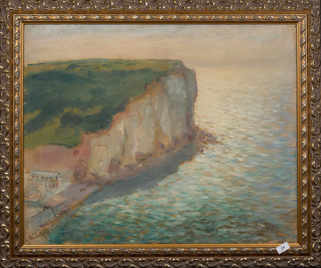Constantin Kousnetzoff, 1863-1936 (Russia/France): Constantin Kousnetzoff (1863-1936) White Cliffs Oil on canvas, size 64.5 x 80 cm (25 1/3 x 31 1/2 inches) Frame dimensions 79 x 85 cm (31 x 33 1/2 inches) Signed lower left Provenance: Macdougall Arts