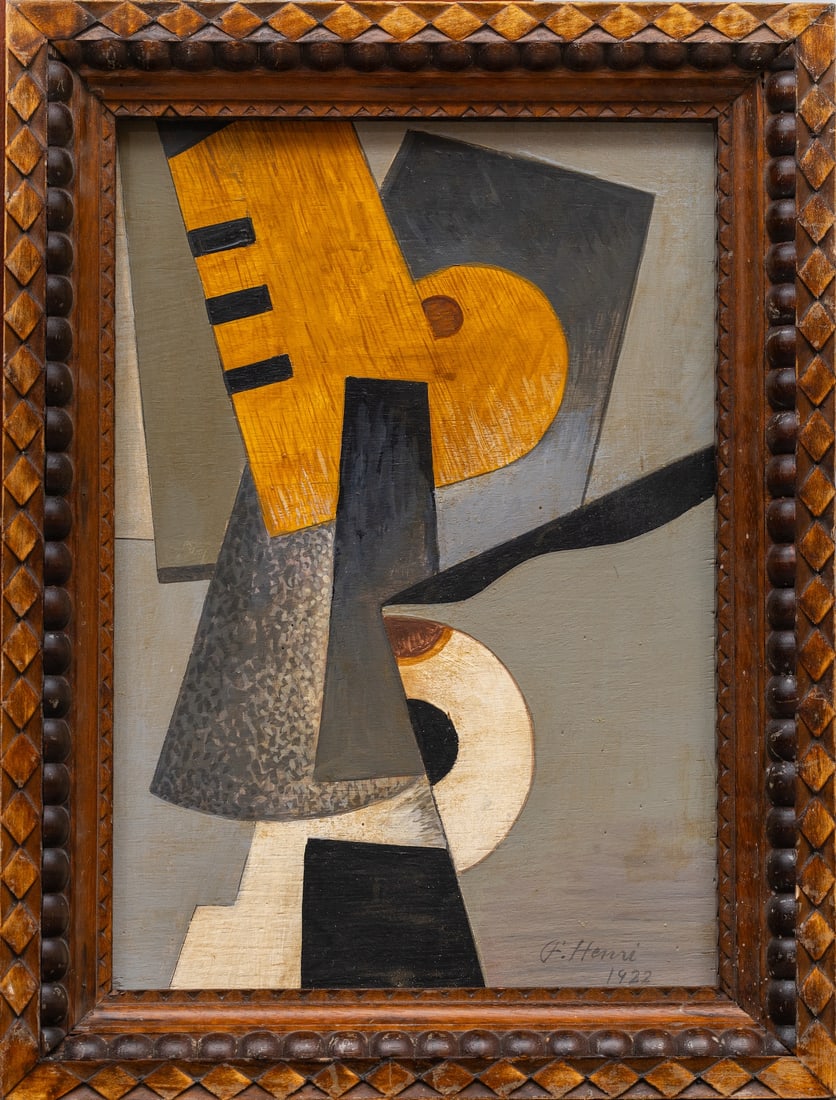 Florence Henri, 1893-1982 (USA/France): Florence Henri (1893-1982) Cubistic composition, 1922 Oil on panel, size 34 x 24 cm (13 1/3 x 9 1/2 inches) Frame dimensions 40 x 30 cm (15 3/4 x 11 7/8 inches) Signed and dated lower right Florence H