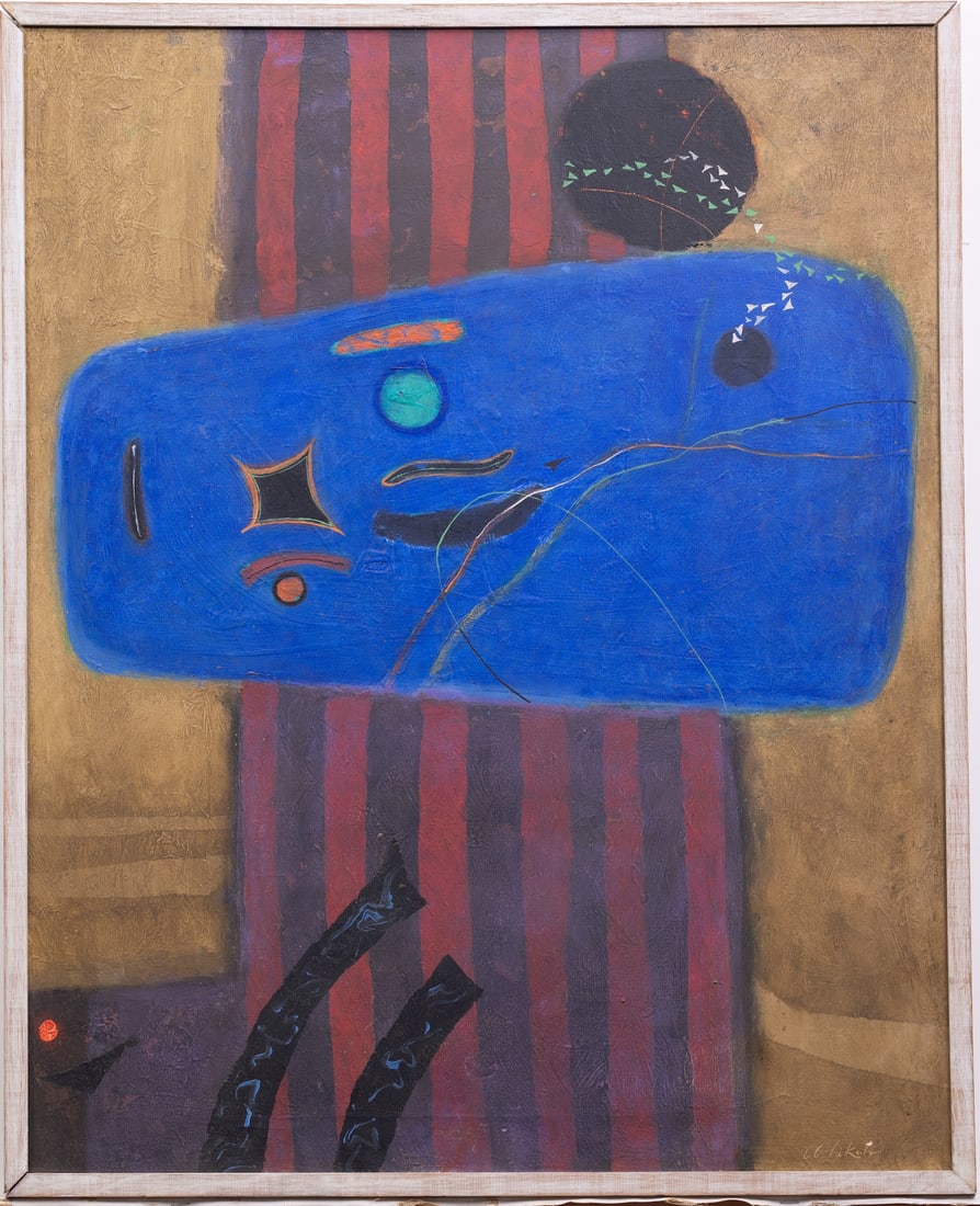 Tetsuo Ochikubo, 1923-1975 (Japan/USA): Tetsuo Ochikubo (1923-1975). Oil on canvas, size 76,5 x 60,8 cm (30 x 24 inch). Frame dimensions 78 x 63 cm (30 2/3 x 24 3/4 inch).Signed lower right. Tetsuo Ochikubo (1923-1975), also known as Bob Oc