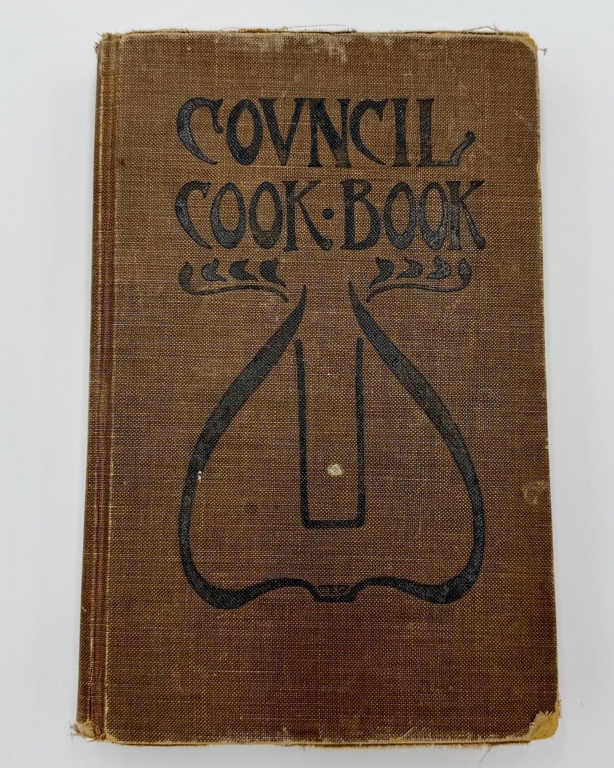 (GASTRONOMY) Book Council of Jewish Women, 1909: Early community fundraising cookbook from the San Francisco Jewish women’s organization, featuring recipes alongside period advertisements (City Paris at Union Square; H. Liebes & Co., Manufacturing