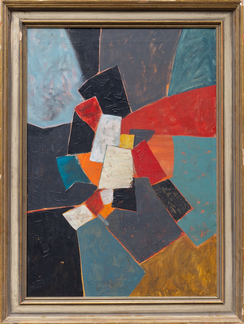 Adrian Heath, 1920-1992 (Burma/England): Adrian Heath (1920-1992) Britain Abstract composition, May 1957 Oil on canvas, size 70,5 x 49 cm (27 3/4 x 19 1/3 inches) Frame dimensions 81 x 60 cm (32 x 23 2/3 inches) Signed and dated lower right 