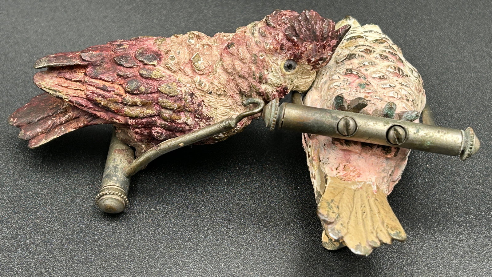 Antique austrian cold painted vienna bronze cockatoos on perches (1 of 4)