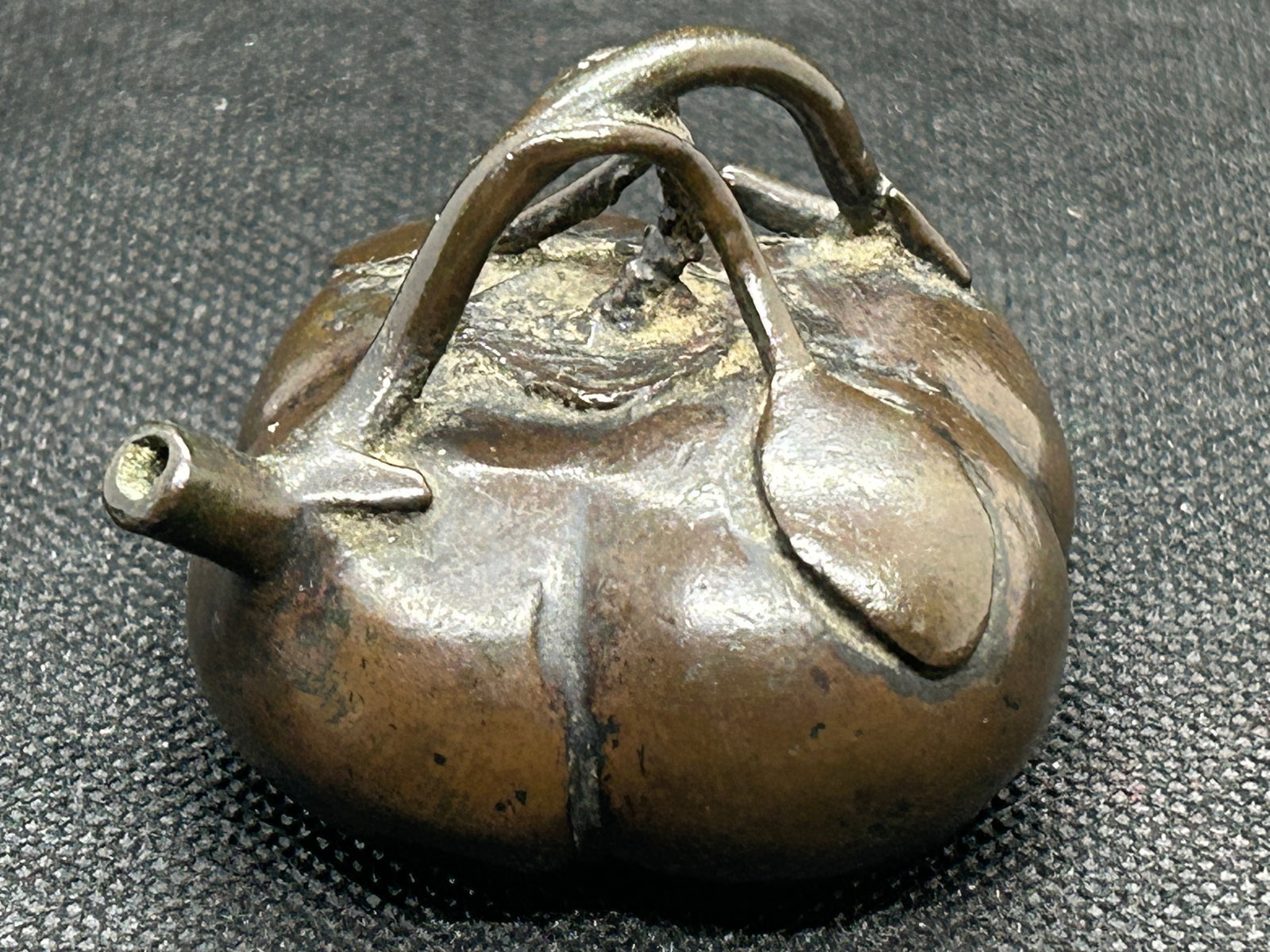 Antique 18th century Chinese gourd-form bronze water dropper- Ex E&J FRANKEL collection (1 of 6)