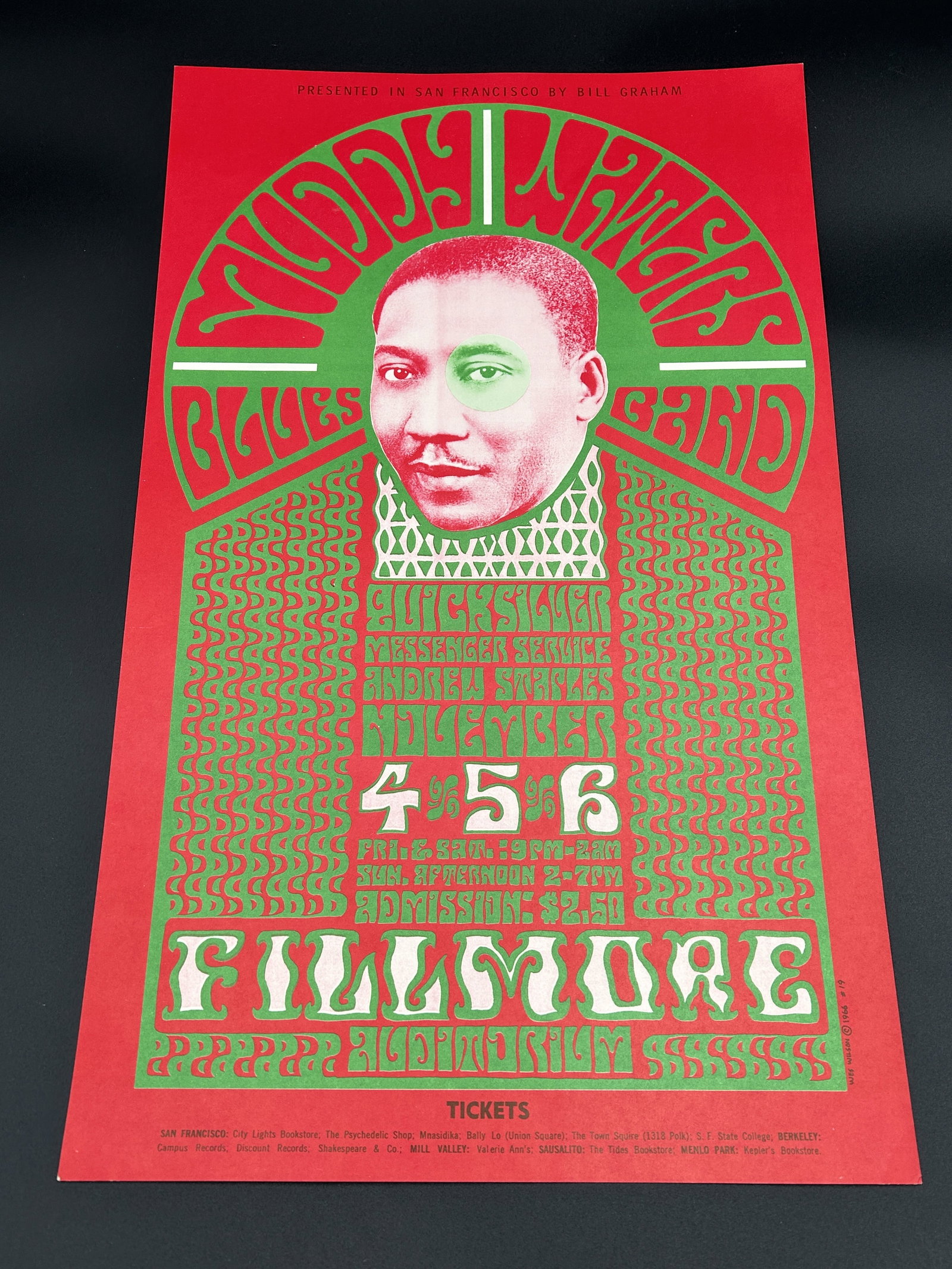 original 1966 Wes Wilson MUDDY WATERS concert poster (1 of 3)