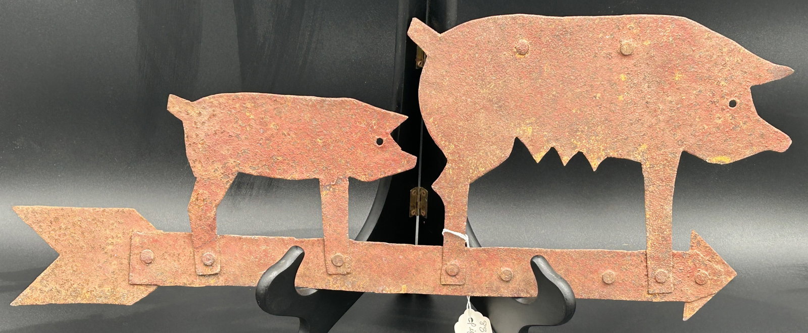 Antique sheet metal pig weathervane directional (1 of 4)