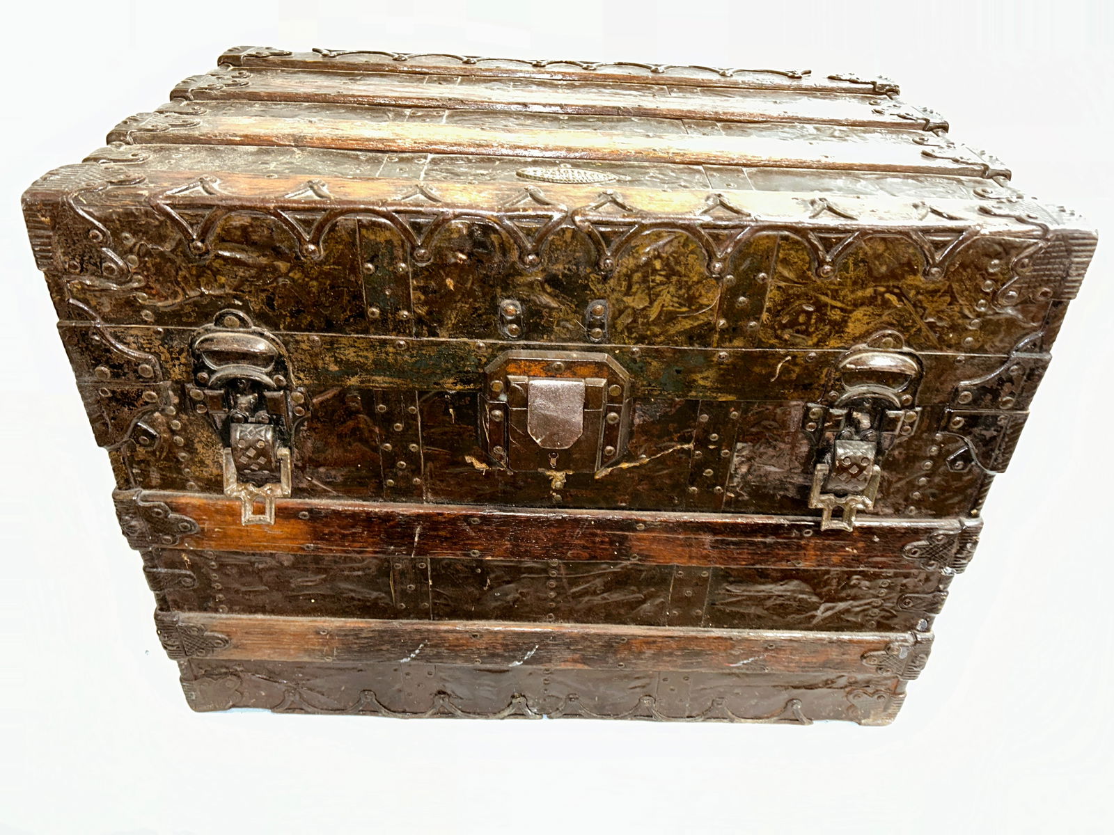 Superb antique 19th Century travel 'Steamer' Trunk (1 of 6)