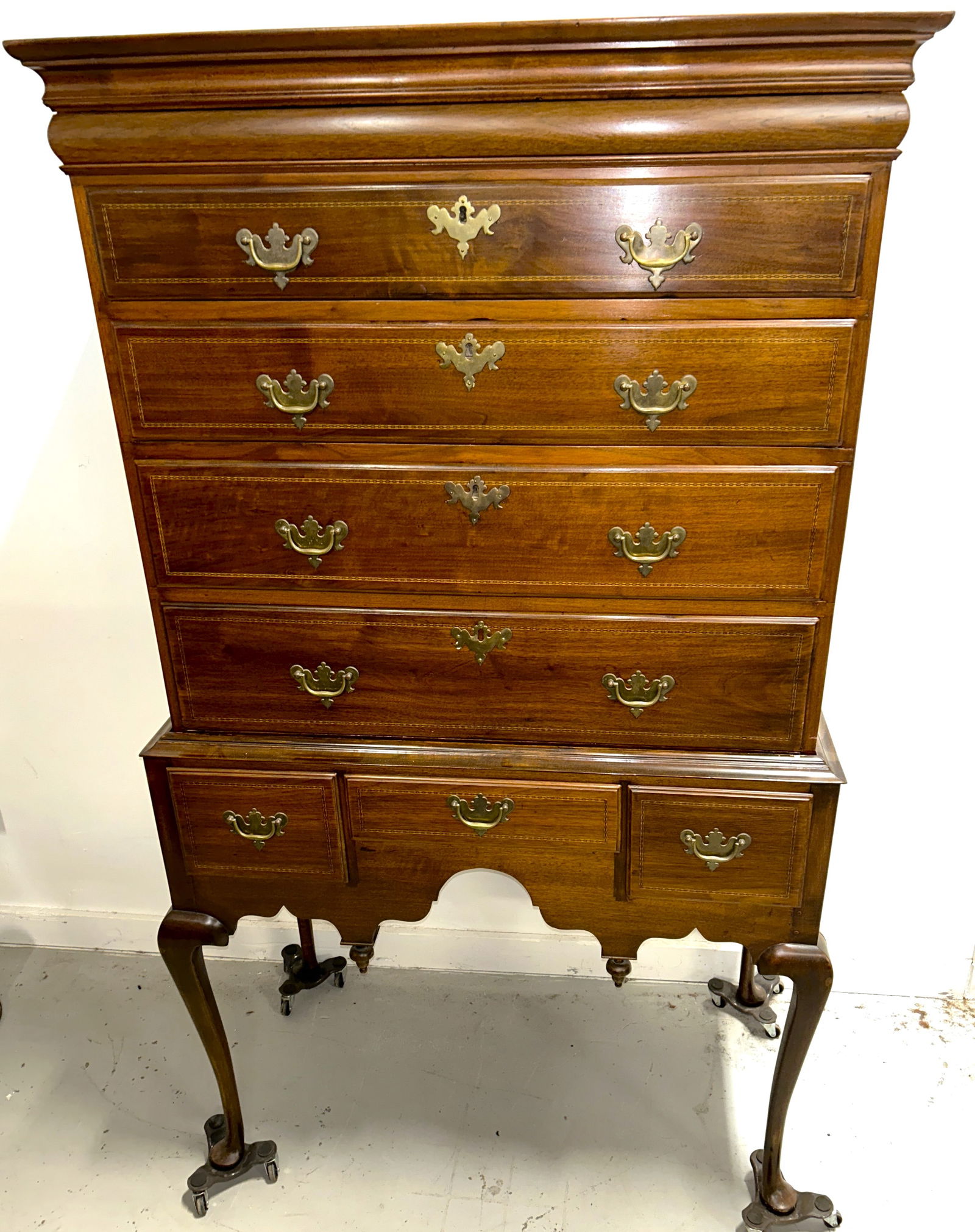 Antique 18th century Queen Anne Highboy with document drawer (1 of 7)