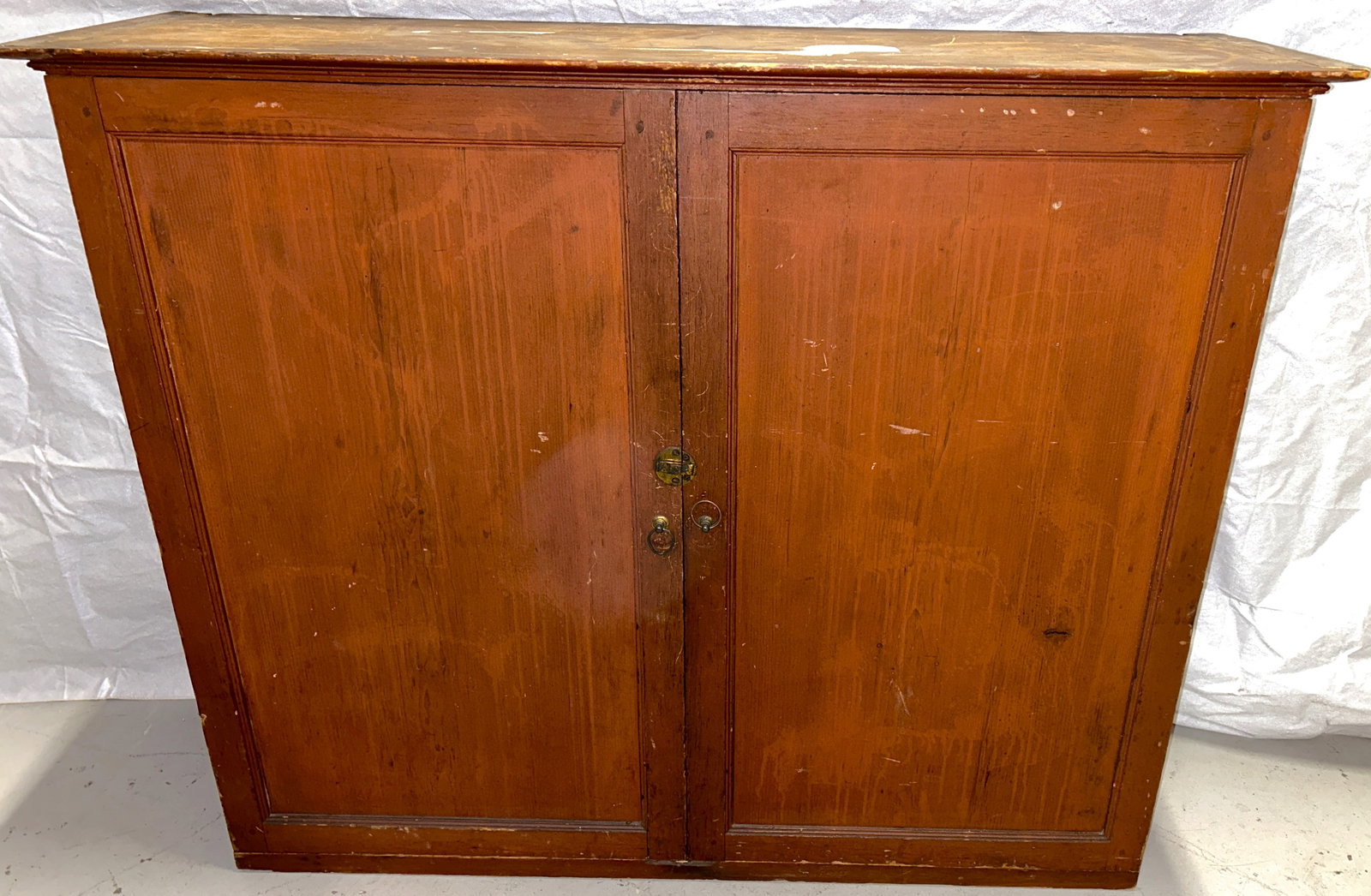 Primitive Country Cabinet in Original Red Paint (1 of 4)