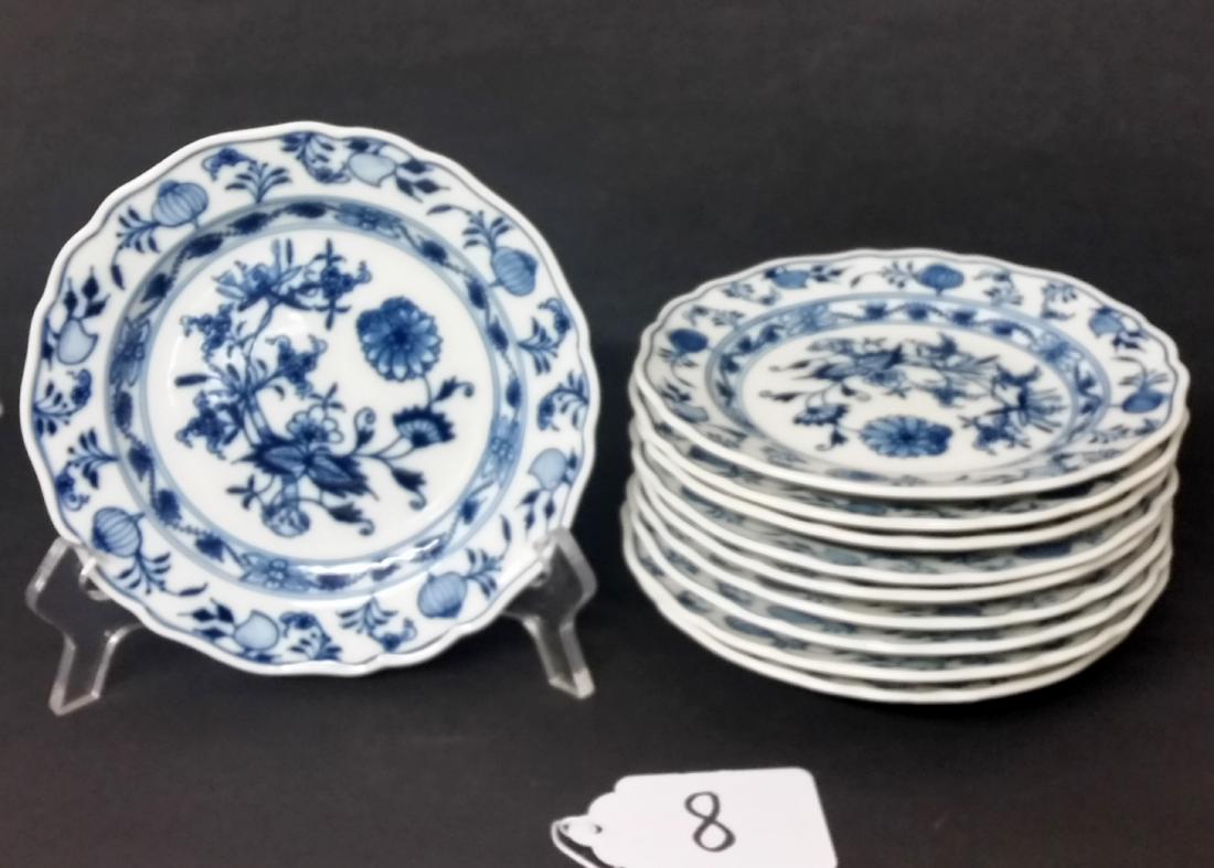 MEISSEN 'BLUE ONION' , 7" SALAD PLATES (10) (1 of 3)