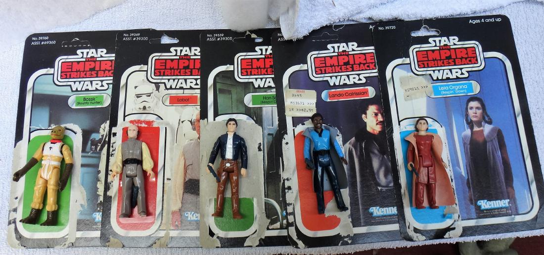 5 LOOSE ESB STAR WAR FIGURES W/ CARDBACKS: We are not experts and will not grade any of the Star War or other toys, trains and collectibles. Please look at pictures and ask questions. ALL items are AS IS and it is buyer's responsiblity to make