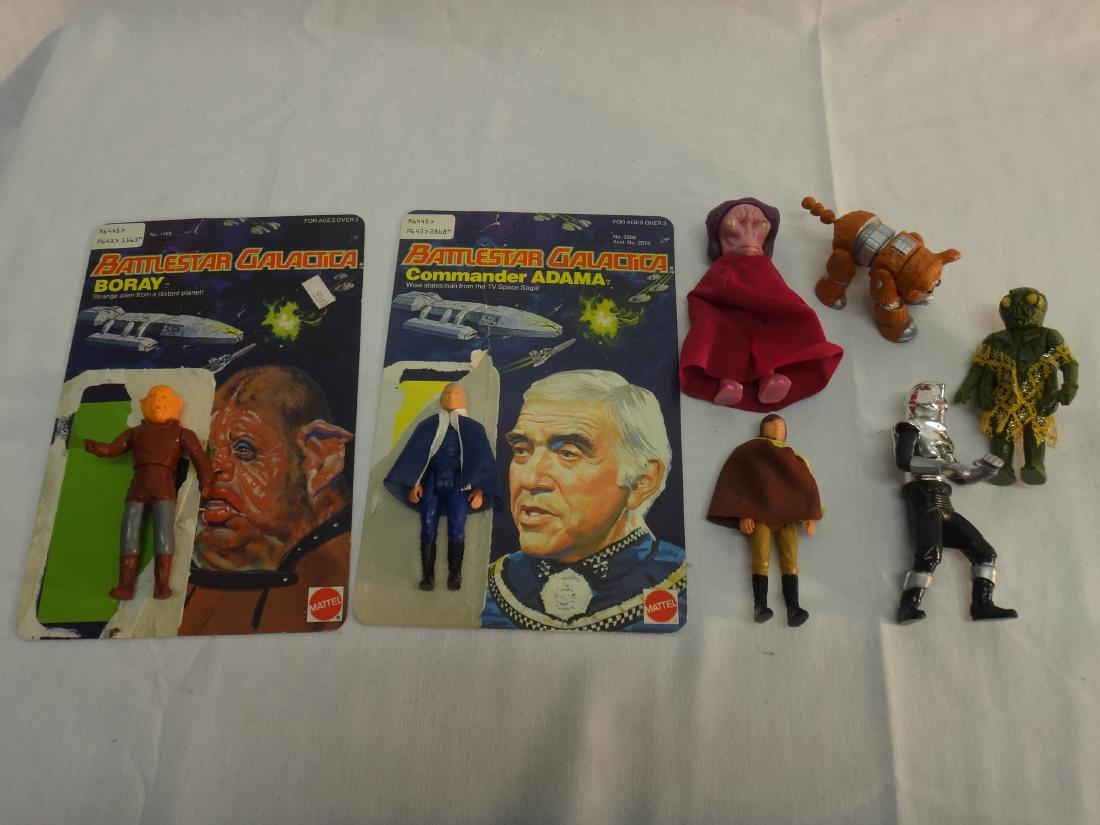 BATTLESTAR GALLACTICA, MATTEL, 7 LOOSE FIGURES: We are not experts and will not grade any of the Star War or other toys, trains and collectibles. Please look at pictures and ask questions. ALL items are AS IS and it is buyer's responsiblity to make