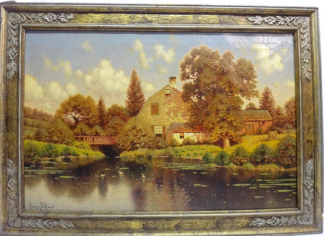O/C, GEORGE W. DREW, "OLD HOMESTEAD BY THE POND" (1 of 6)