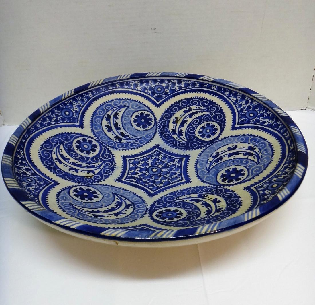 MOROCCO, NORTH AFRICA MAJOLICA TIN GLAZED PLATTER (1 of 1)