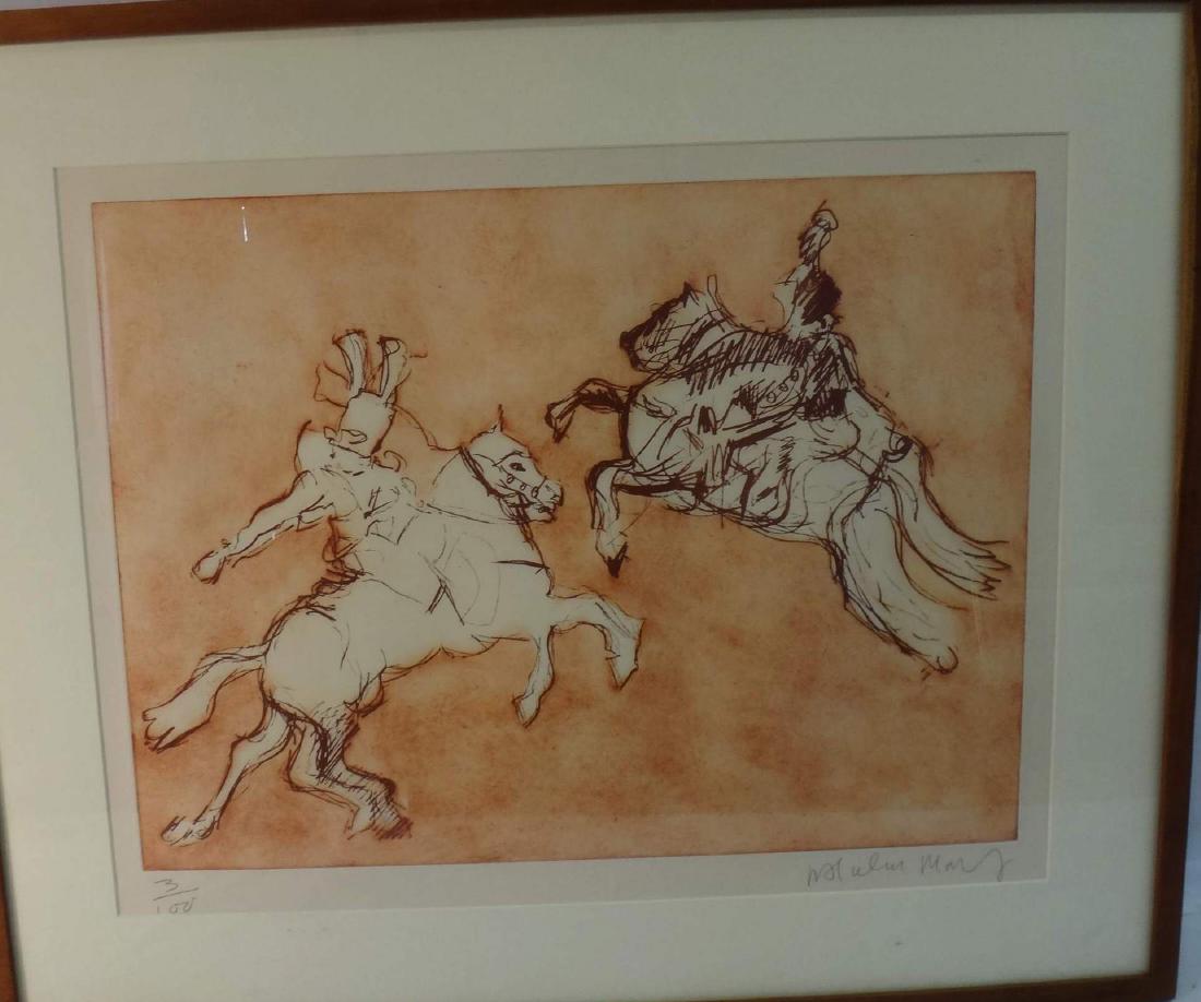 MALCOLM MORTLEY, FRAMED/GLAZED ETCHING (1 of 5)