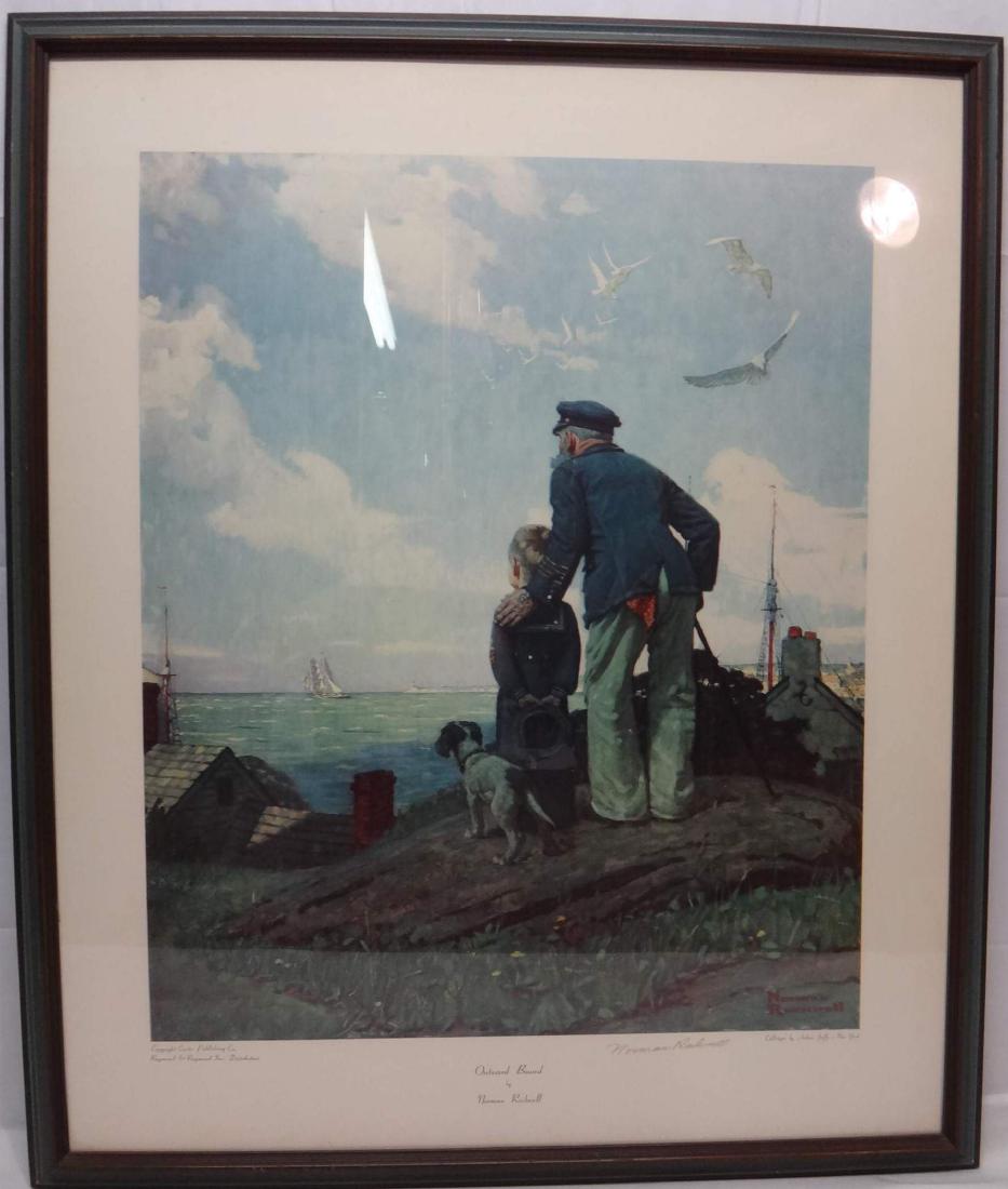 NORMAN ROCKWELL , "OUTWARD BOUND" , SIGNED PRINT (1 of 5)