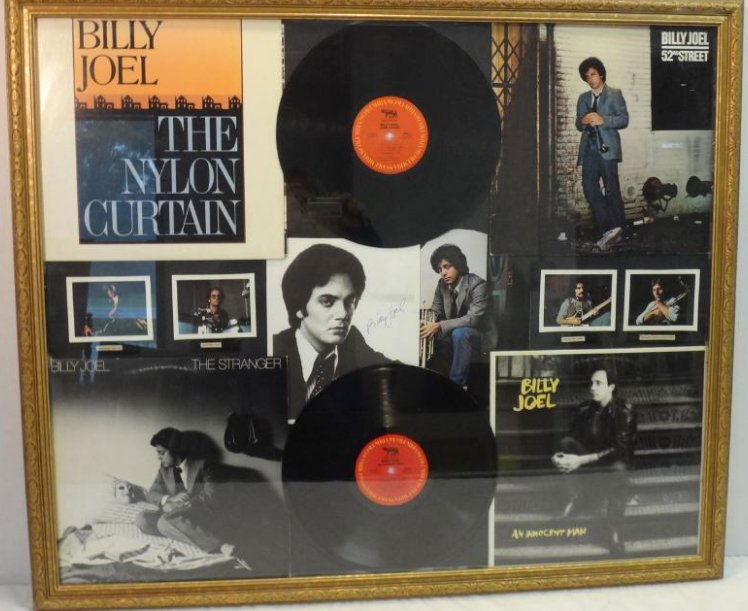BILLY JOEL COLLAGE VINYL/ALBUM COVER SIGNED. (1 of 3)