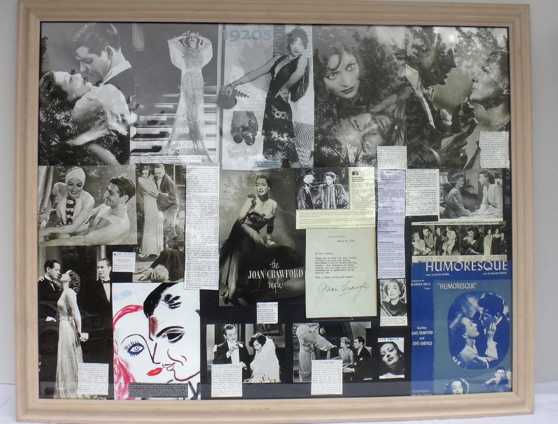 JOAN CRAWFORD FRAMED COLLAGE, SIGNED. (1 of 3)