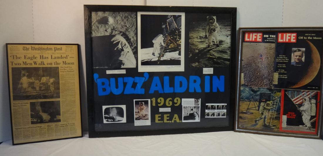 SIGNED PHOTO BUZZ ALDRIN COLLAGE AND EPHEMERA LOT (1 of 7)