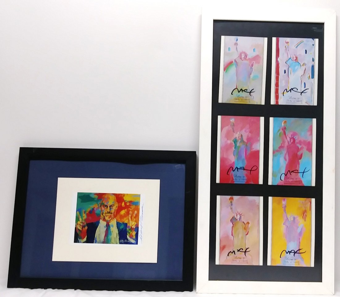 PETER MAX'S TRIPLE SIGNED "LADY LIBERTY" (1 of 8)