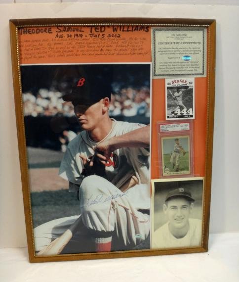 TED WILLIAMS SIGNED VINTAGE PHOTO & UNSIGNED PLAQUE. (1 of 5)