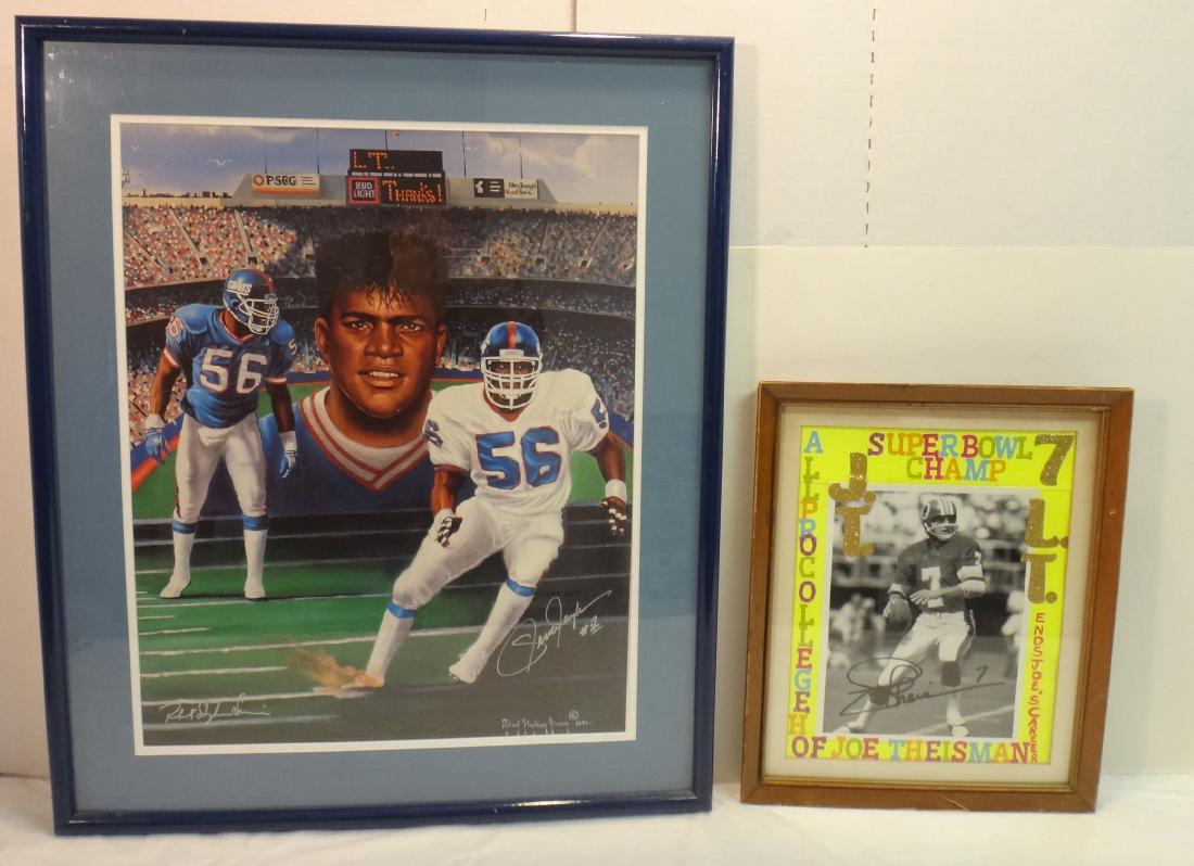 LAWRENCE TAYLOR/JOE THEISMAN SIGNED LITHO & PHOTO (1 of 6)