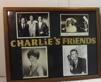 "CHARLIE'S FRIENDS" STARS SAY HI TO CHARLIE MORTIMER: a) "Charlie's Friends" stars "Say hi to Charlie" to Charlie Mortimer. All, signed. Pioneering T.V. Executive Don Adams, ect. Framed/ Glazed, 30x24.