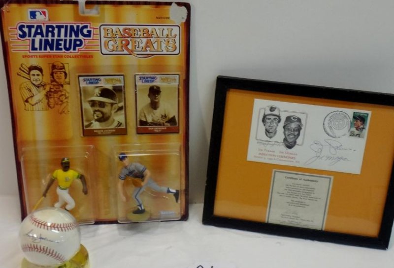SIGNED REGGIE JACKSON/ ACTION FIGURE & PALMER/MORGAN (1 of 6)