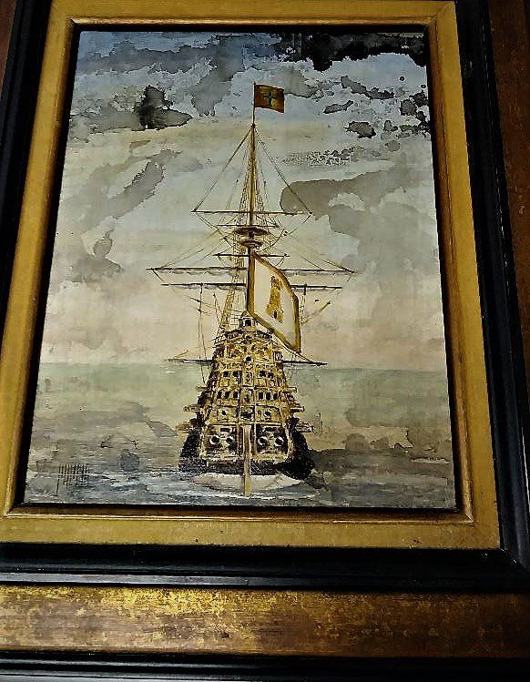 **ANTIQUE SHIP PORTRAIT FERDINAND PALICIO , O/C (1 of 3)
