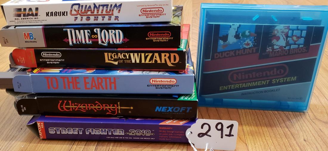 LOT OF NES GAMES: a) QUANTEM FIGHTER b) Time Lord c) Legacy of the Wizard d) To The Earth e) Wizardry f) Street Fighter 2010