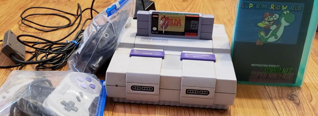 SUPER NINTENDO CONSOLE W/ 2 CONTROLLERS & 2 GAMES (1 of 1)
