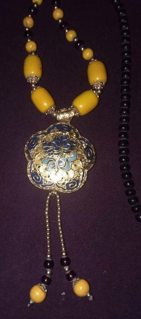 CHINESE BETROTHAL NECKLACE W/FITTINGS & COATED PENDANT (1 of 4)