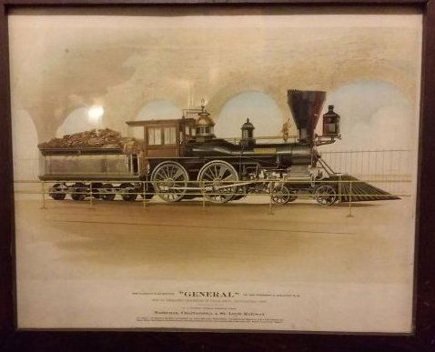 COLORED LITHOGRAPH. FAMOUS WAR ENGINE, "GENERAL" (1 of 3)