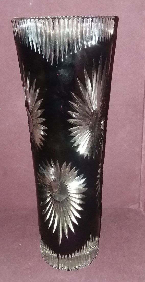 BOHEMIAN CZECH CRYSTAL VASE (1 of 3)