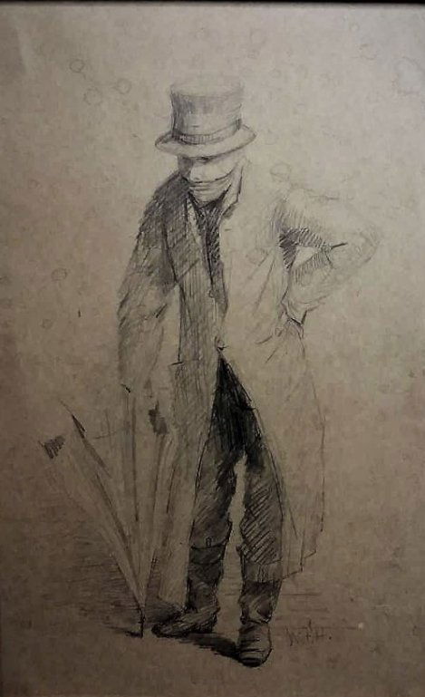 TWO ANTIQUE DRAWINGS BY WILLIAM FREDRICK HULK, (1 of 5)