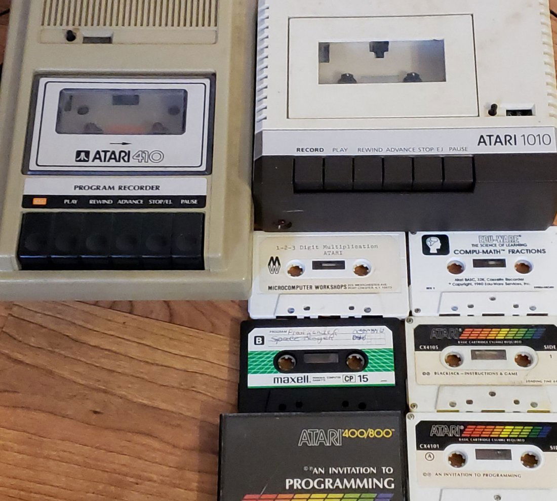 LOT OF VINTAGE ATARI PROGRAM RECORDERS & PROGRAMS (1 of 8)