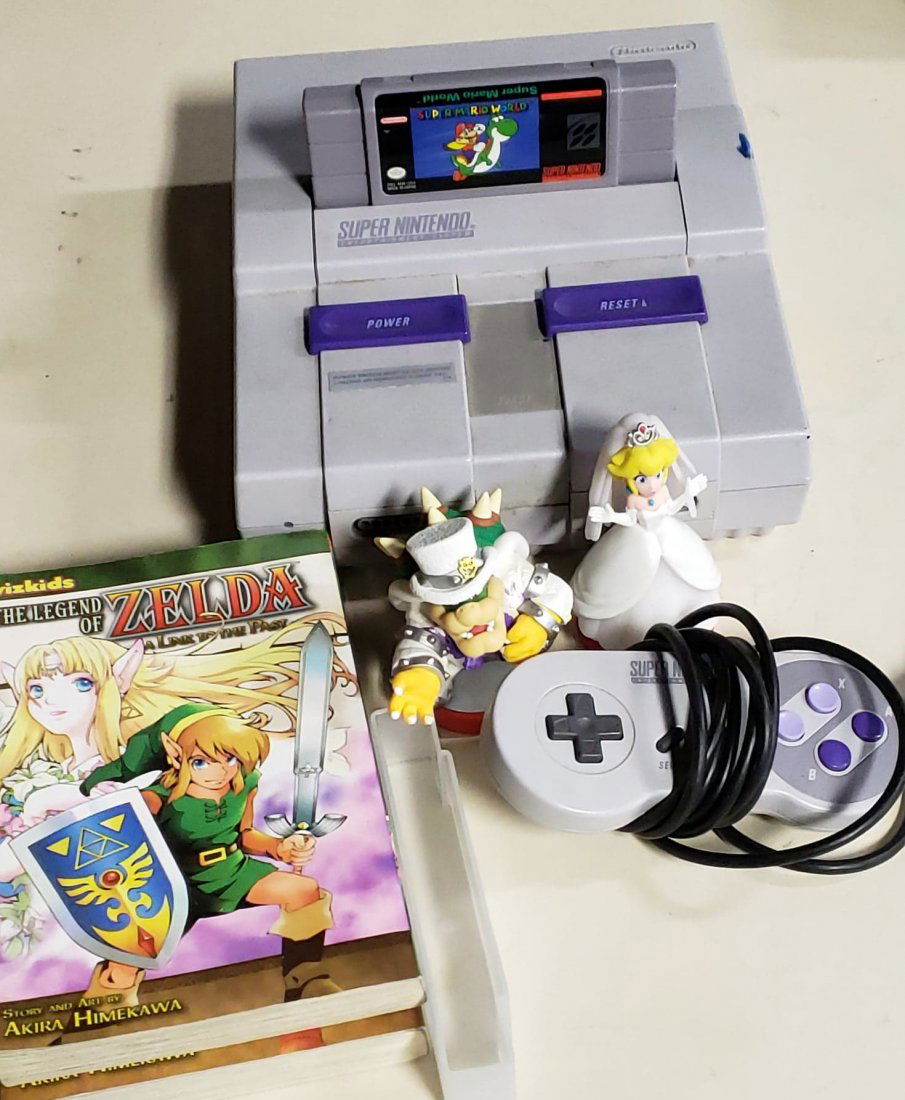 SUPER NINTENDO W/  1 CONTROLLER, 1 GAME & MEMORABILIA (1 of 1)