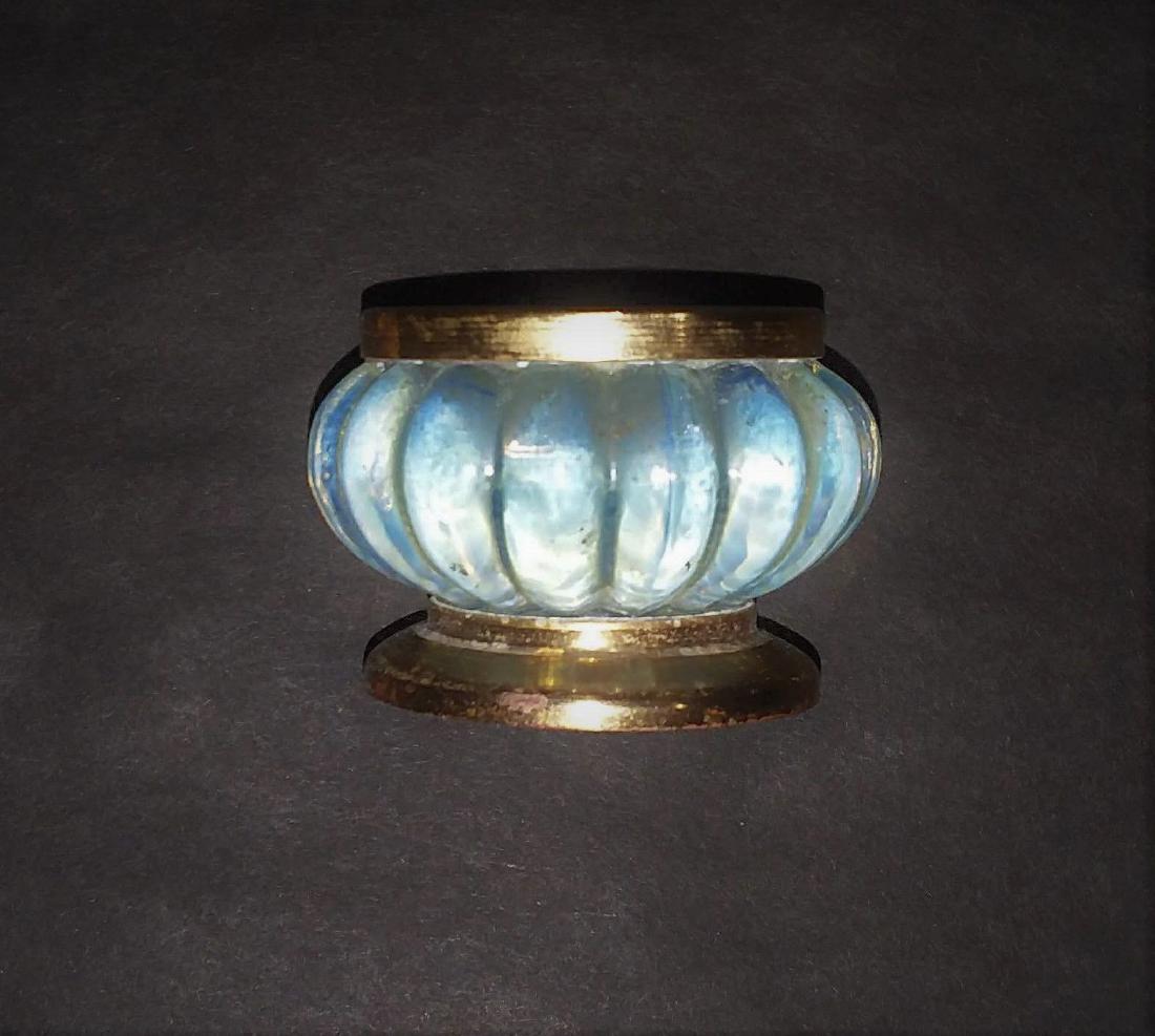 RARE SET OF 12 RIBBED OPALINE BACCARAT SALTS (1 of 4)