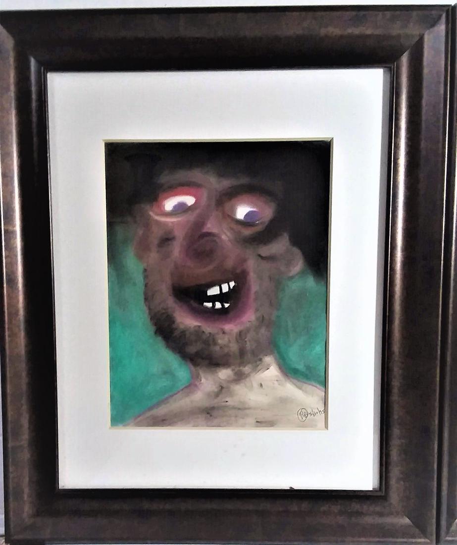 EXCEPTIONAL CHALK PORTRAIT OUTSIDER RUDY BOSTIC (1 of 2)