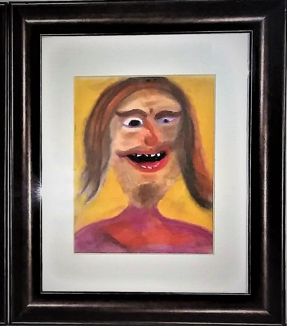 EXCEPTIONAL CHALK PORTRAIT OUTSIDER RUDY BOSTIC (1 of 2)