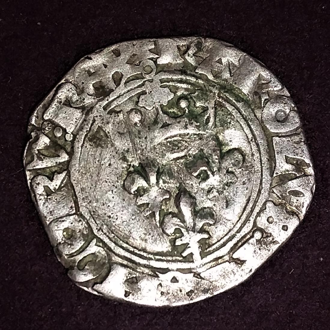 AN EARLY HAMMERED SILVER COIN, MEDIEVAL LOTS OF FLEUR (1 of 2)