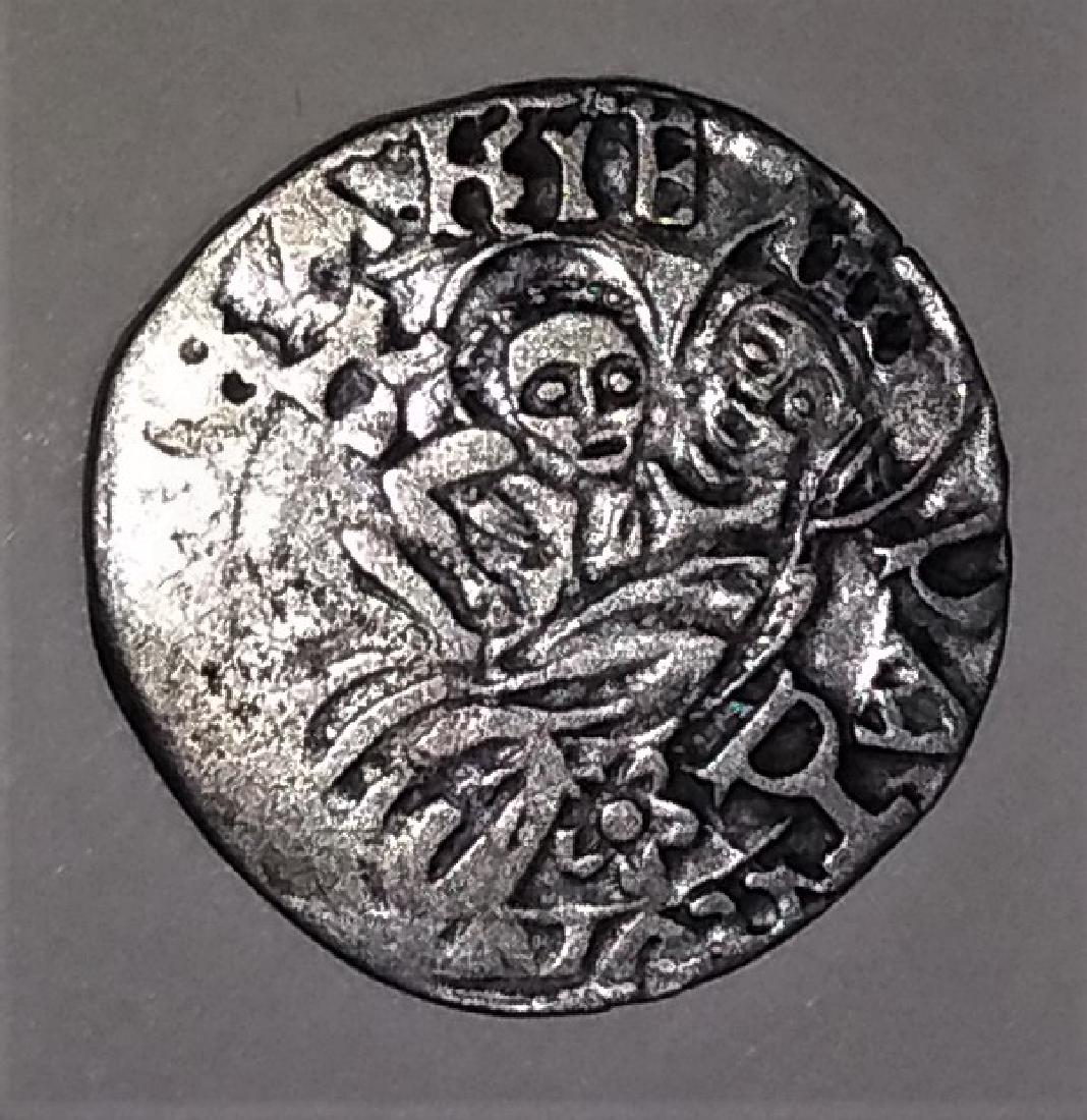 TWO MEDIEVAL SILVER COINS. ARMS OF HUNGARY (1 of 4)