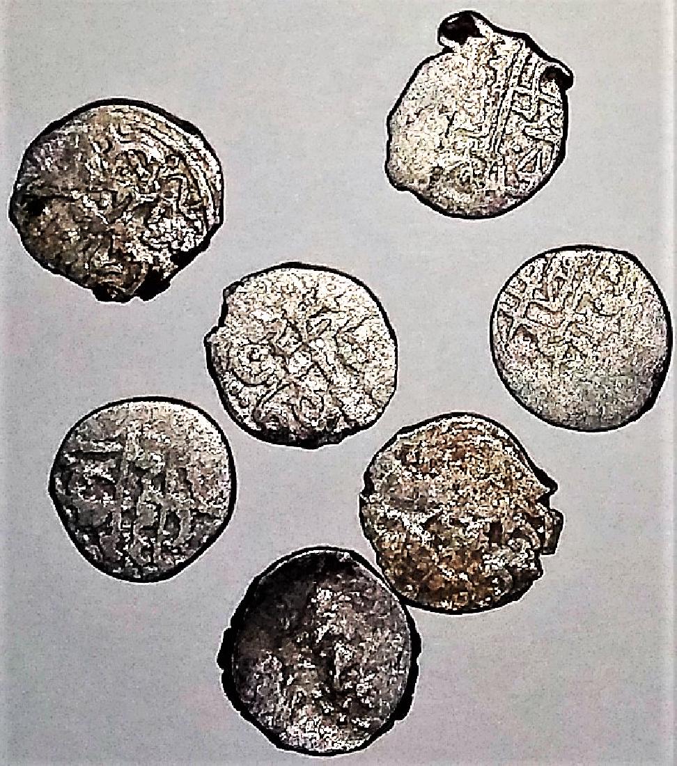 SEVEN SCARCE LITTLE ANCIENT SILVER OTTOMAN COINS (1 of 3)