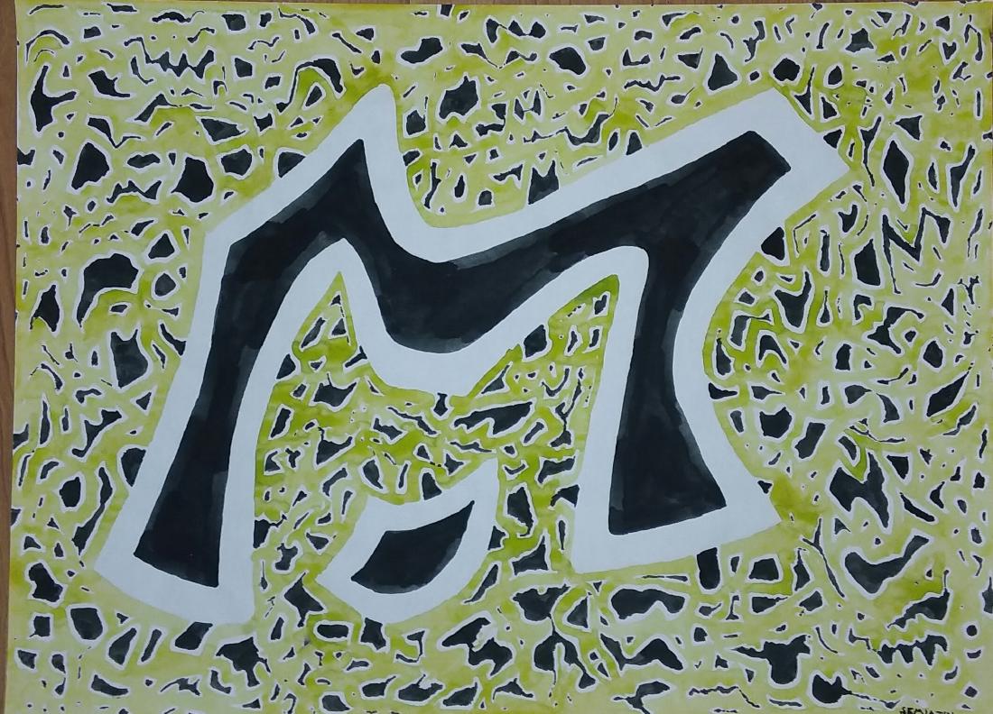 JACOB SEMIATIN, AMERICAN ABSTRACT EXPRESSIONIST: Jacob Semiatin, American Abstract Expressionist. Fine lg, watercolor, signed from his estate. A once quite well known Brooklyn and Woodstock N.Y. artist, exhibiting years back, along side Nicolas de S